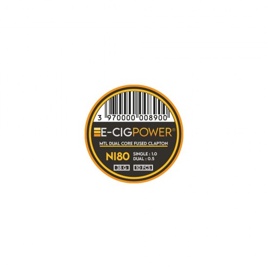 Wire - E-Cig Power - Ni80 MTL Dual Core Fused Clapton - (Pack of 10)
