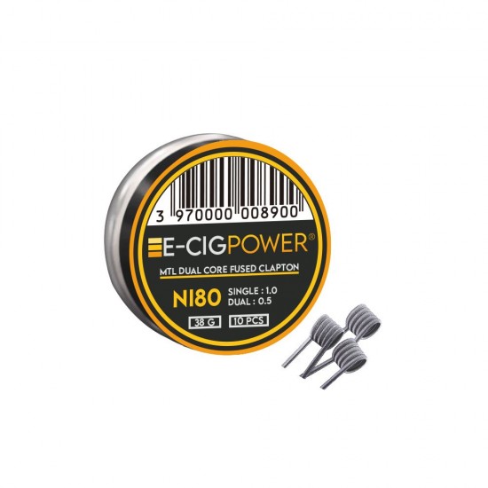 Wire - E-Cig Power - Ni80 MTL Dual Core Fused Clapton - (Pack of 10)